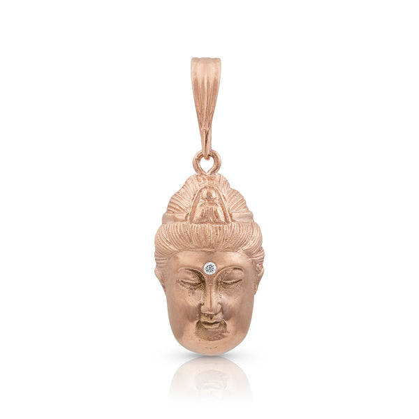 Dominique Cohen diamond-kissed Buddha enhancer, on hinged bail, in 18k rose gold <span class='visuallyhidden'>Call or text 323-404-2959 if you need shopping assistance.</span>